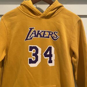 Lakers Hoodie‎ Youth XL Shaquille O'Neal Yellow Gold Sweatshirt Mitchell Ness